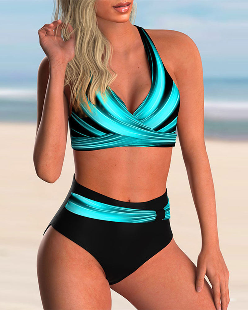 Nikie | Bikini-Set met kruisdetail en print | Laatste dag 80 % korting!