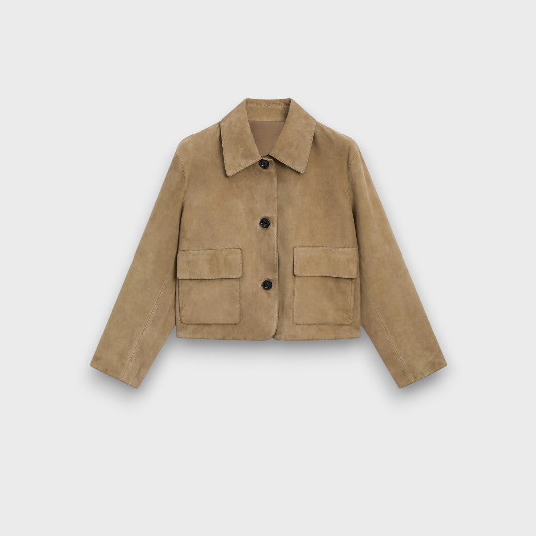 Naomi – Elegante suede jas met klassieke snit