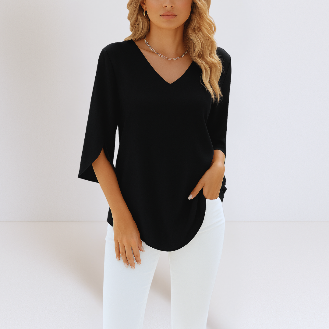 Koelman | Elegante Zomerblouse met V-Hals – Licht, Stijlvol & Verfijnd