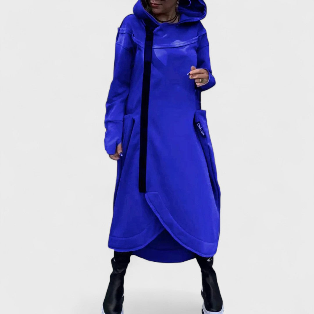 Mana - Lange hoodie met rits in licht en ademend materiaal