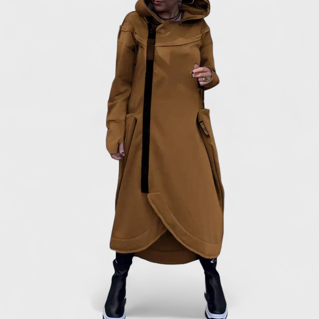 Mana - Lange hoodie met rits in licht en ademend materiaal