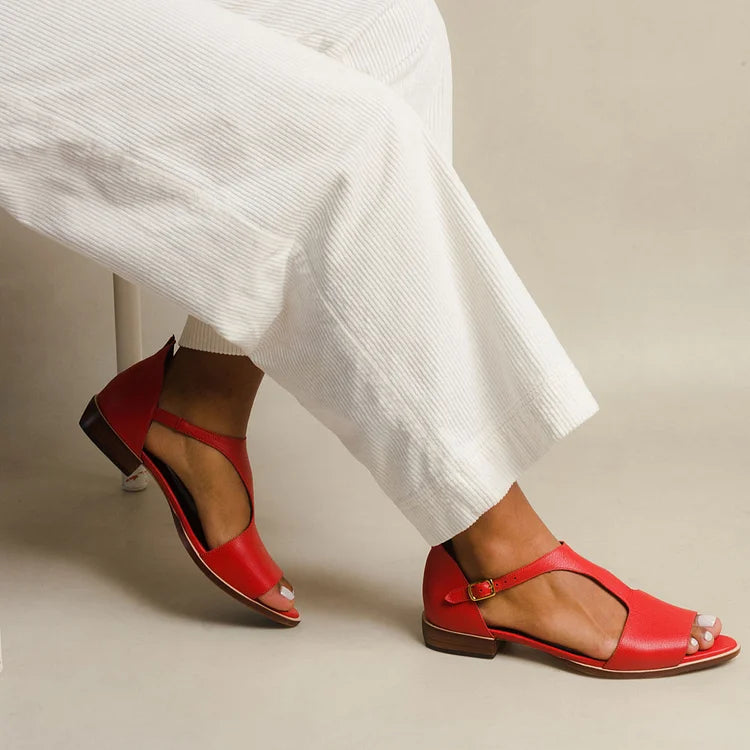 ALBINA | Elegante lage open sandalen met bandje voor een verfijnde look