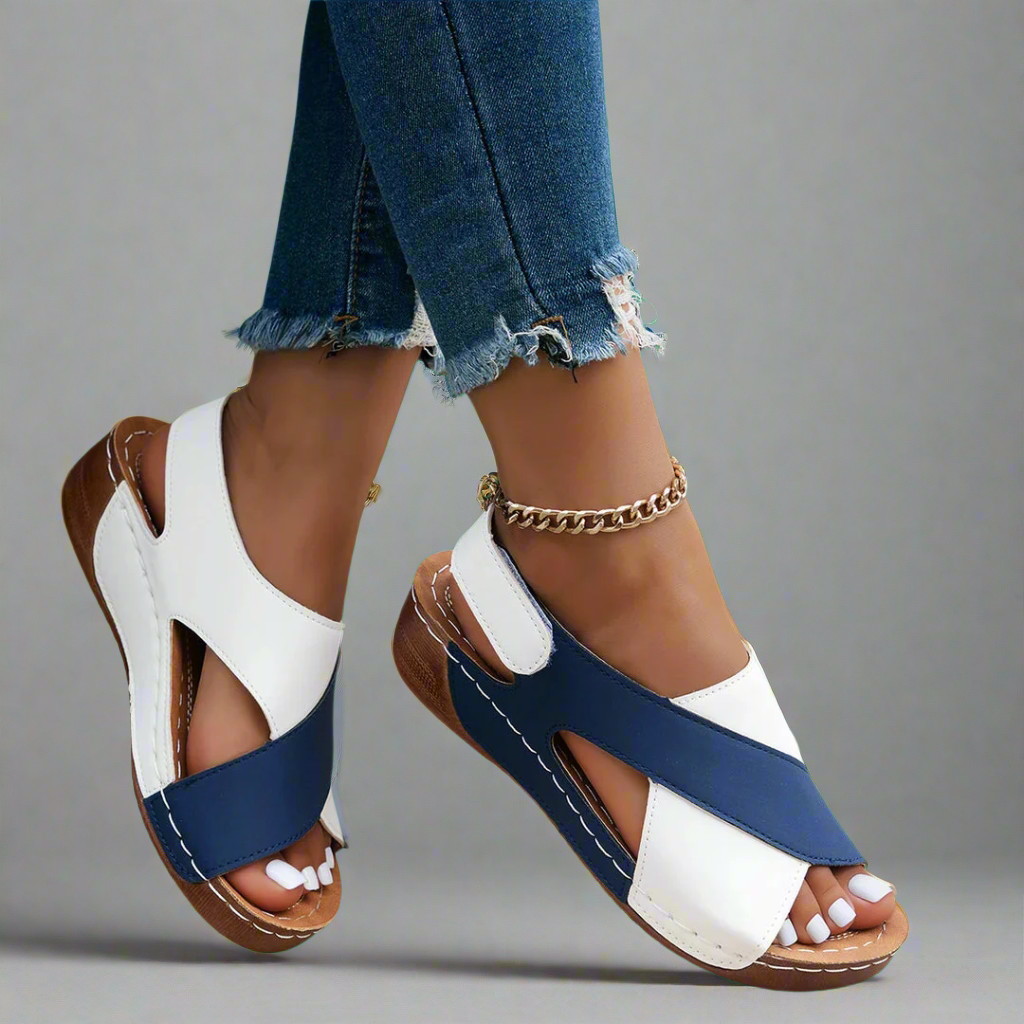 Alwine | Handgemaakte Wedgesandalen van premium-materialen