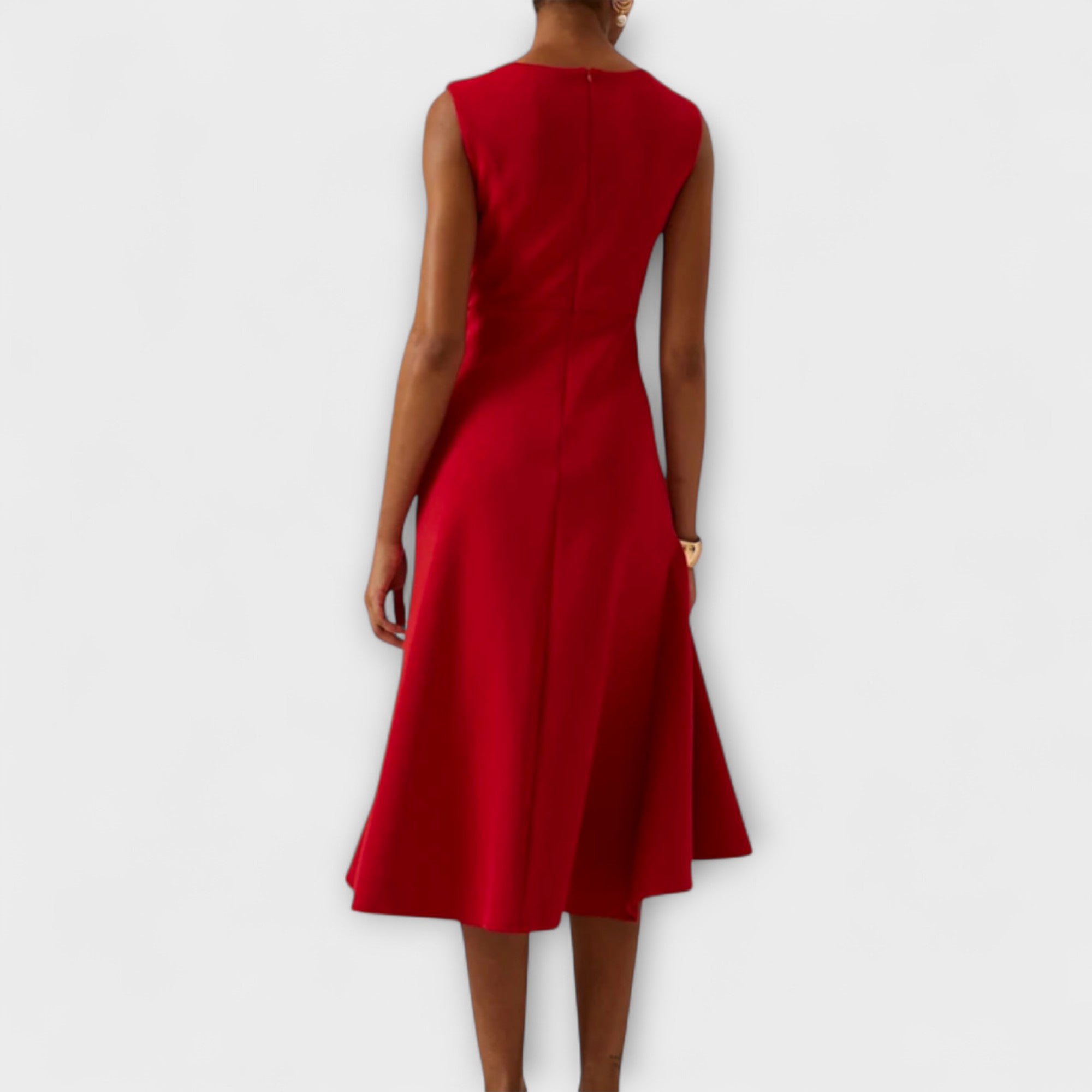 Ariane | Asymmetrische midi-jurk met elegante plooien