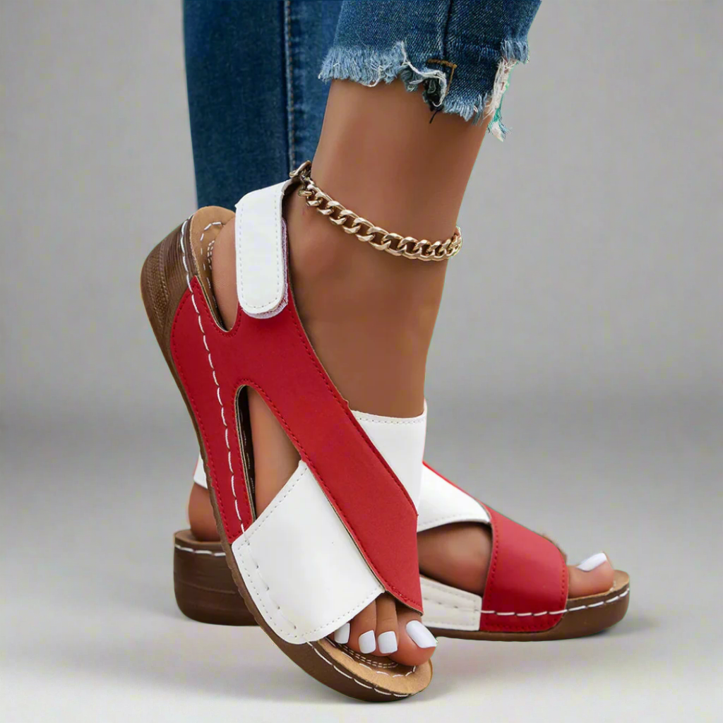 Alwine | Handgemaakte Wedgesandalen van premium-materialen