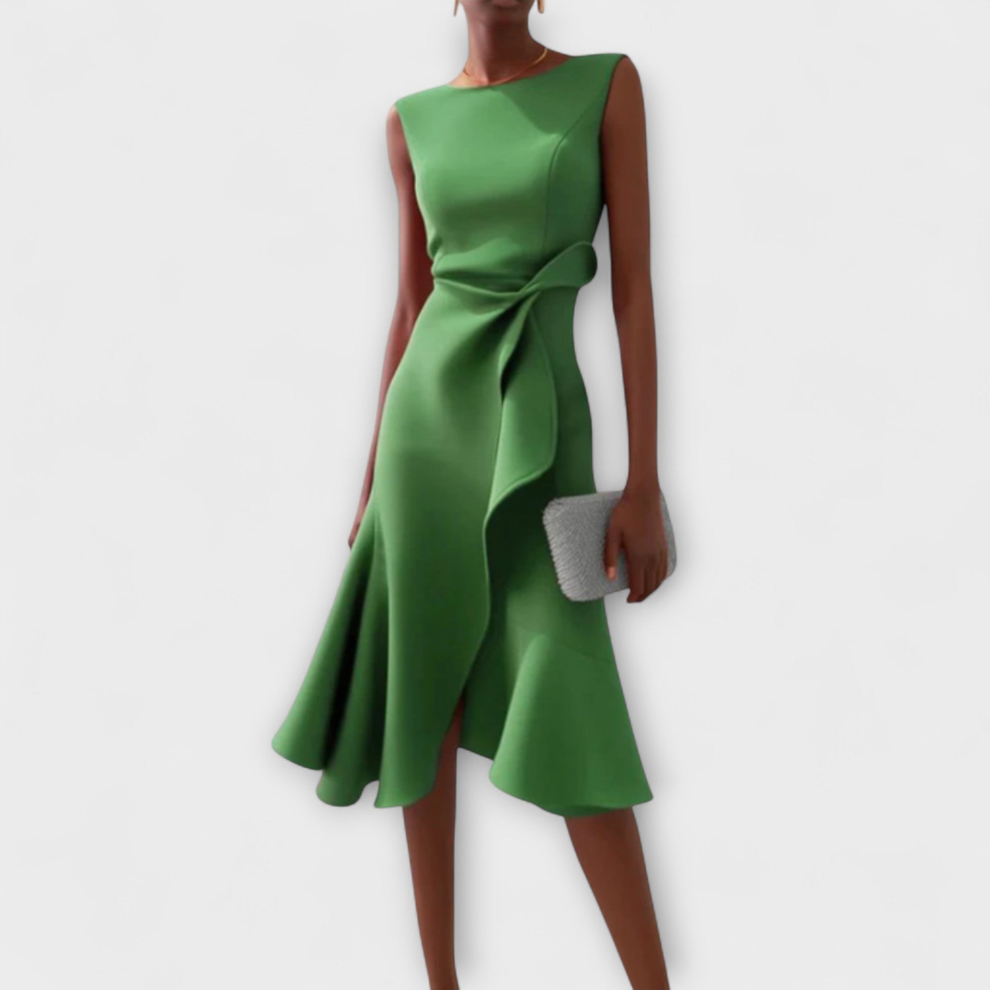 Ariane | Asymmetrische midi-jurk met elegante plooien