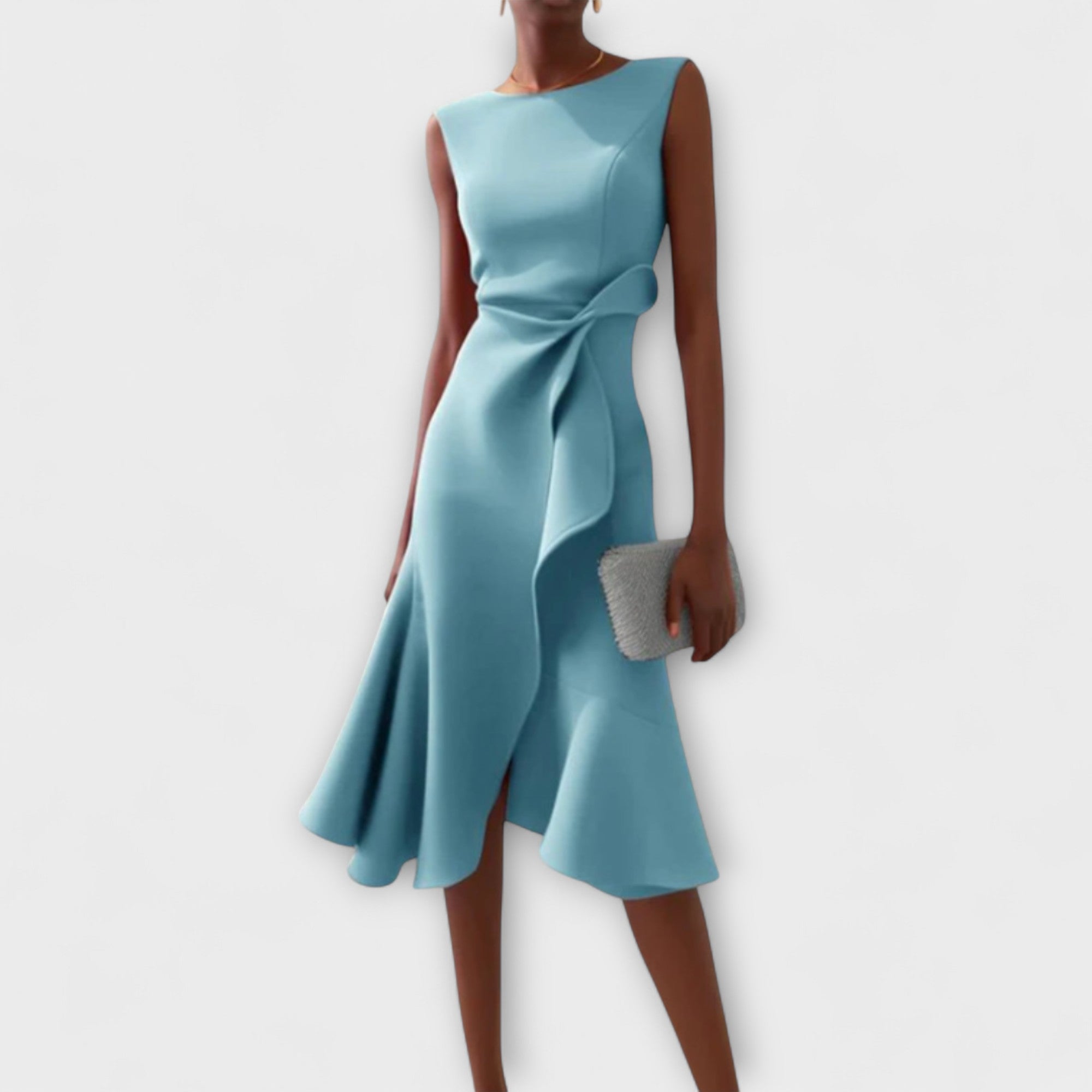 Ariane | Asymmetrische midi-jurk met elegante plooien