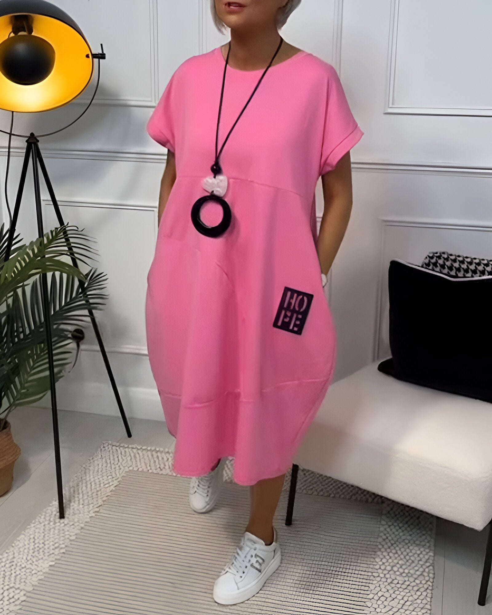 Ineke™ | Comfort Hoodie Jurk – Minimalistisch & Heerlijk Zacht