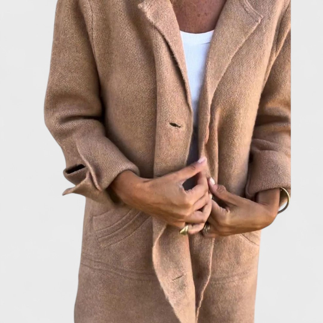 Maila - Lange casual jas met revers