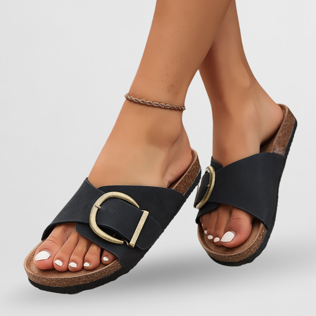 Ilaria | Gladde Glijcomfortsandalen