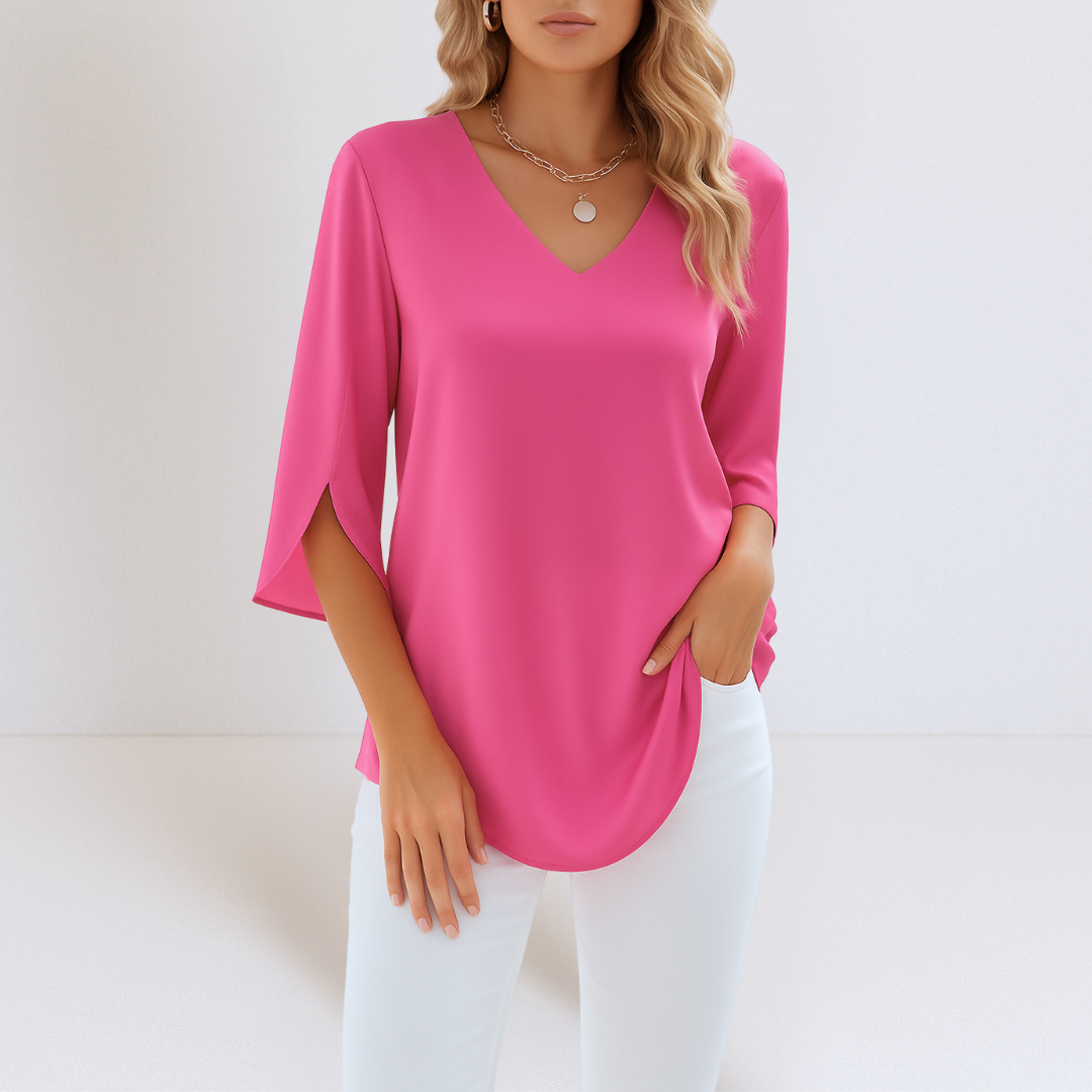 Koelman | Elegante Zomerblouse met V-Hals – Licht, Stijlvol & Verfijnd
