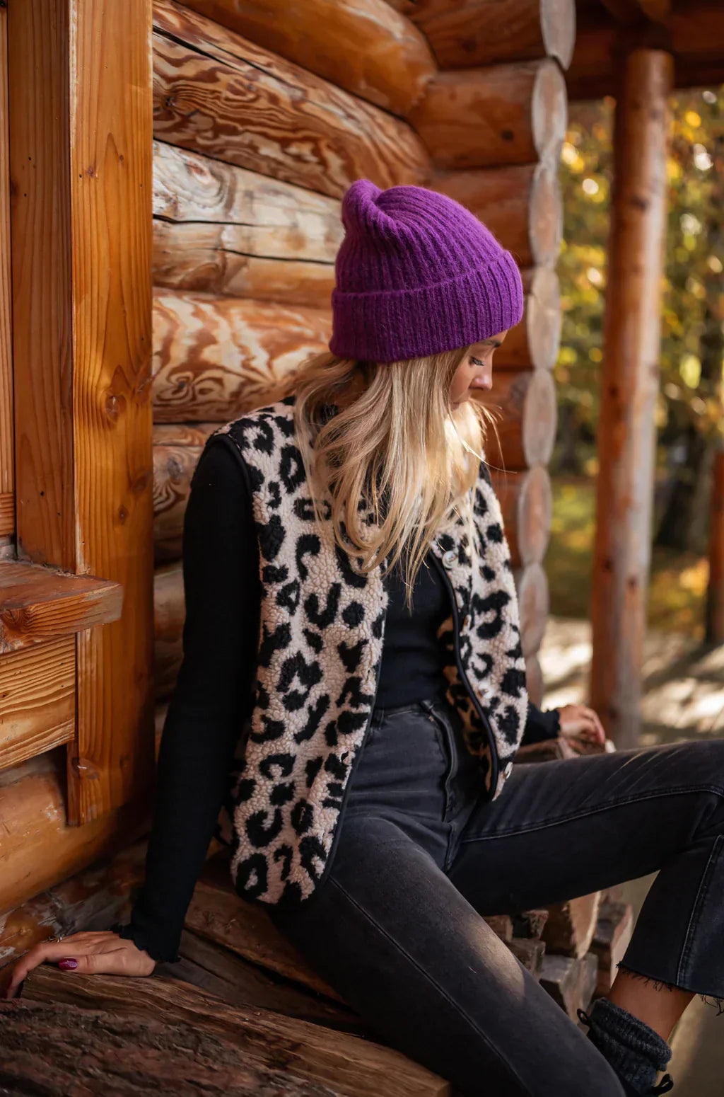 ASTRID™ | Die luipaard gebreide veste