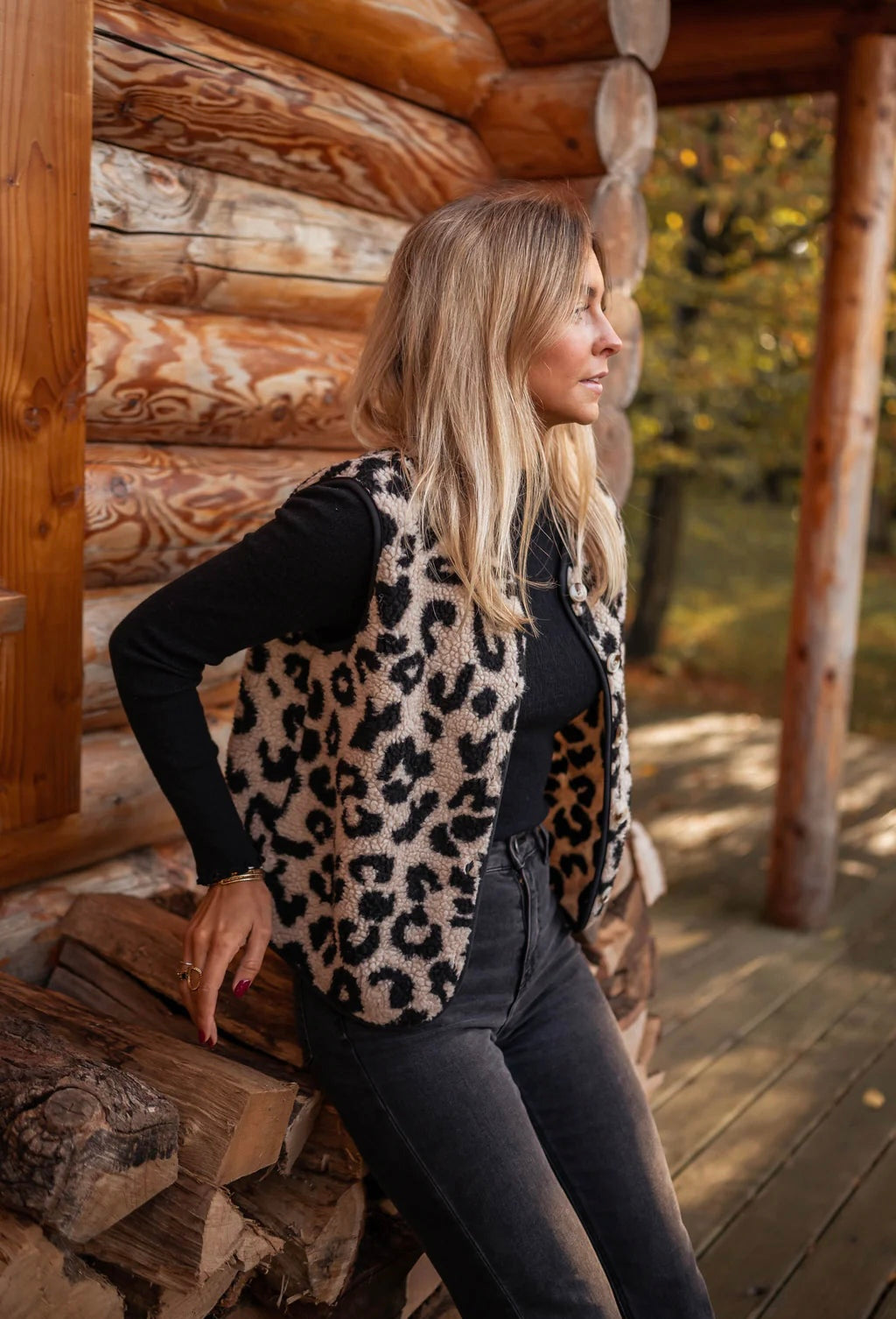 ASTRID™ | Die luipaard gebreide veste