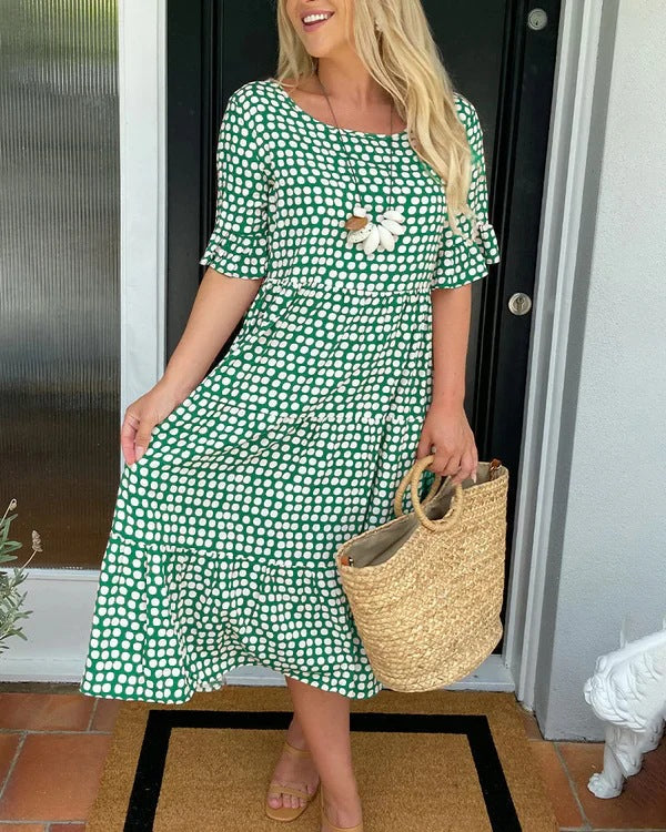 Blythea | Casual Midi Jurk met Ruffles
