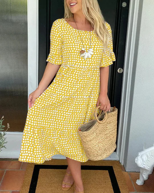 Blythea | Casual Midi Jurk met Ruffles