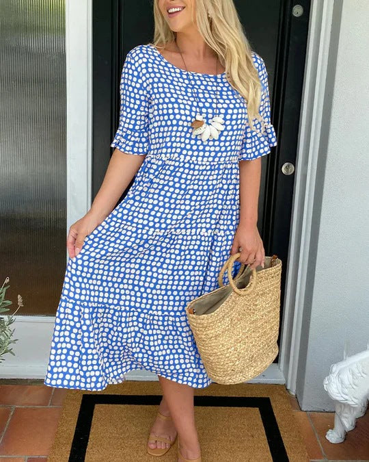 Blythea | Casual Midi Jurk met Ruffles