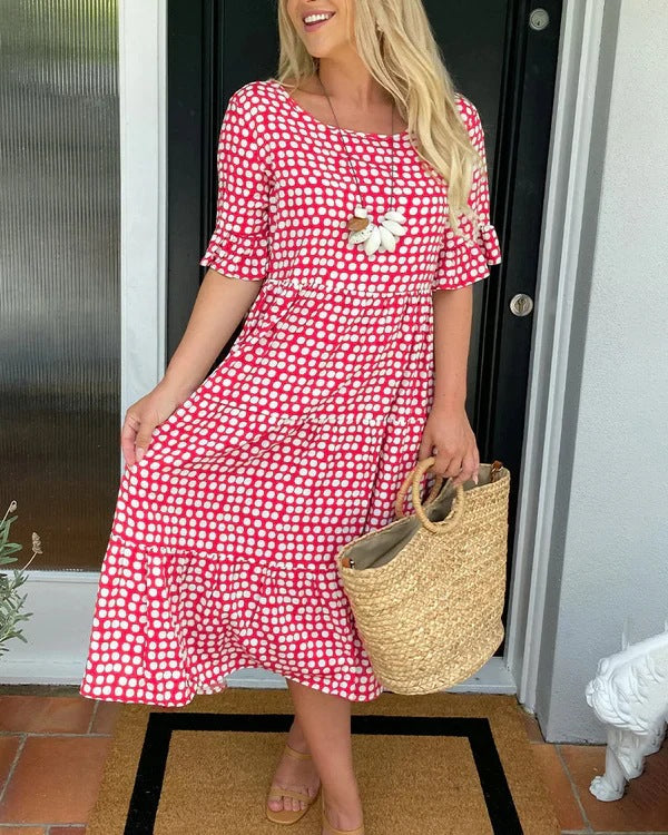 Blythea | Casual Midi Jurk met Ruffles