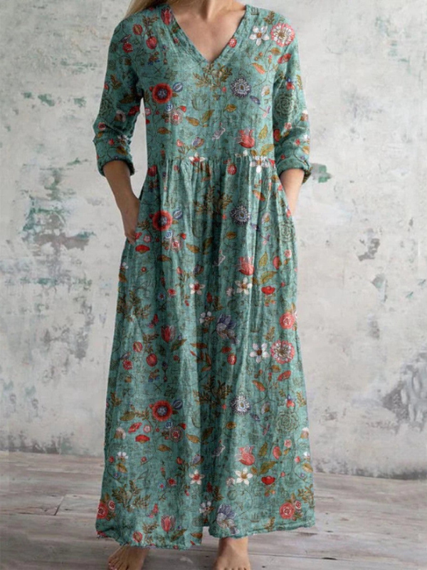 Koelman | Maxi jurk met vintage bloemenprint