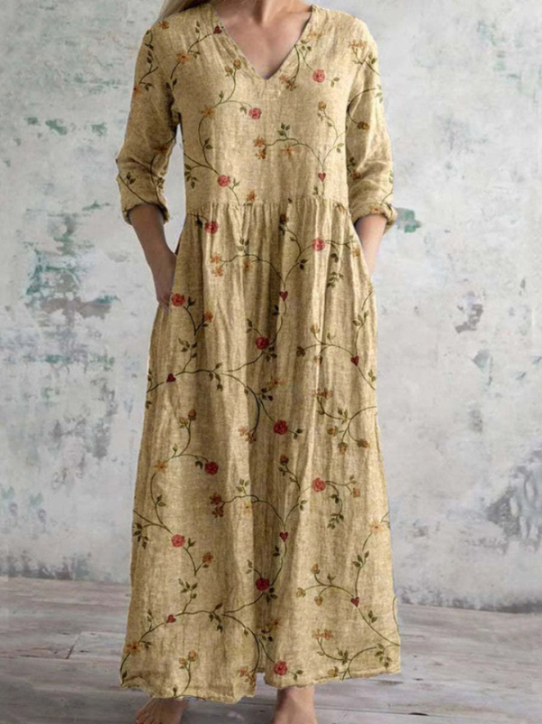 Koelman | Maxi jurk met vintage bloemenprint