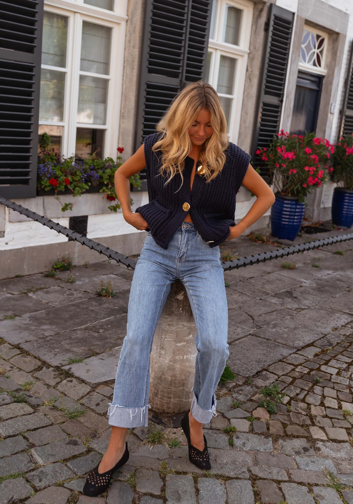 FENJA™ | DE CHIQUE LAGE-LEREN-SWEATSHIRT JAS