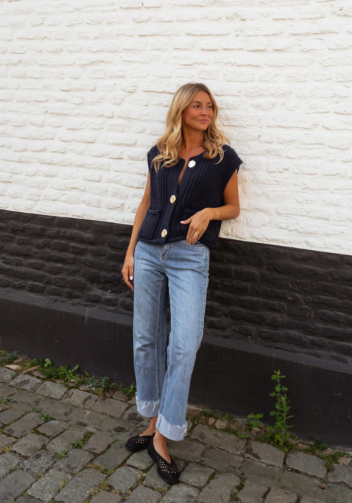 FENJA™ | DE CHIQUE LAGE-LEREN-SWEATSHIRT JAS