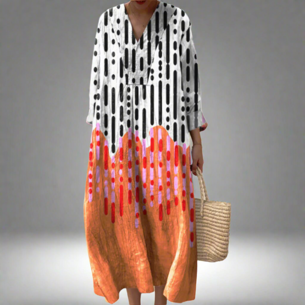 Carola | Elegante geometrisch patroon jurk
