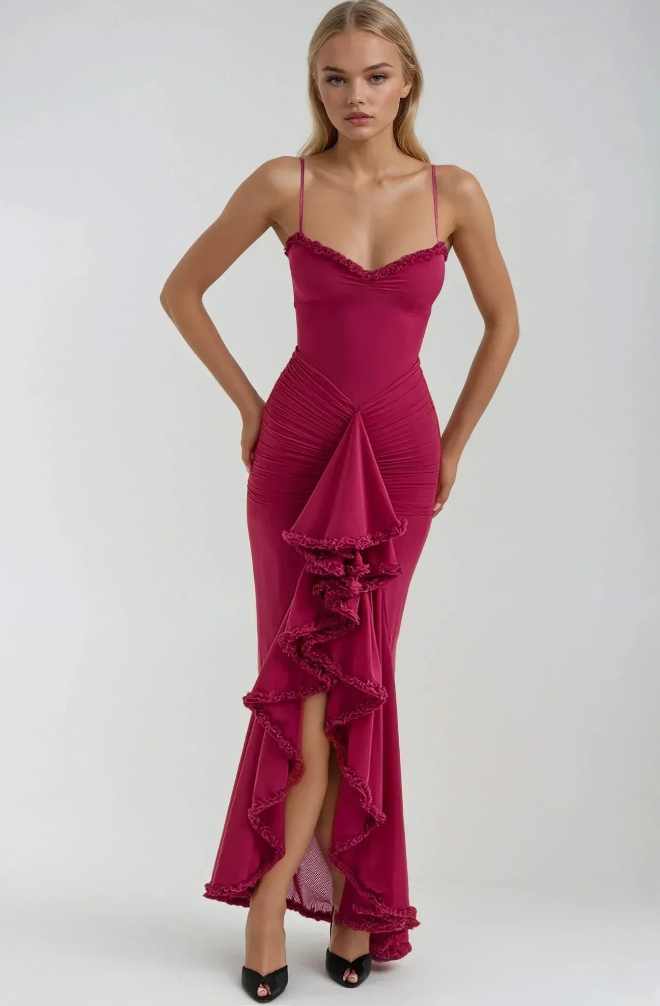 Clarissa™ | Maxi Jurk in Gele Net