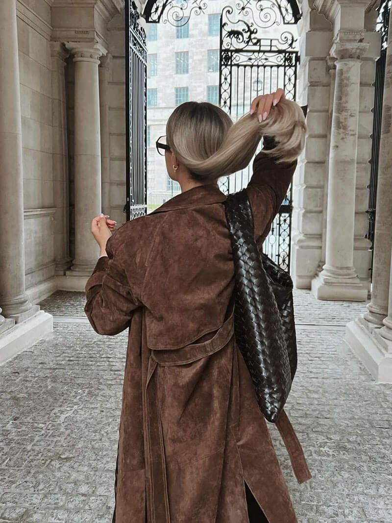 Molly trenchcoat in synthetisch suede