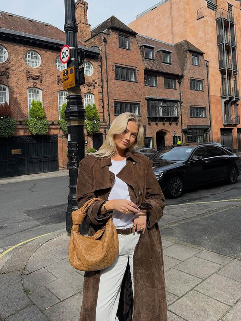 Molly trenchcoat in synthetisch suede