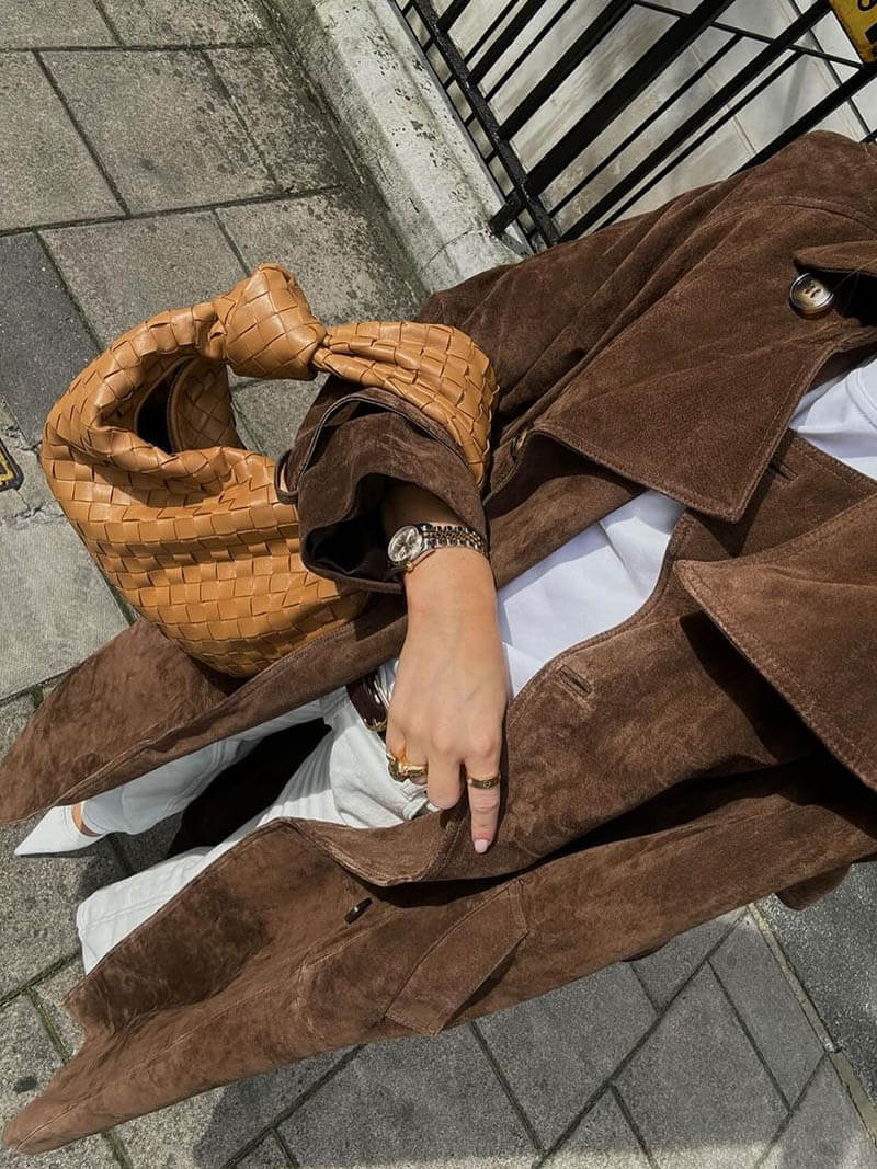 Molly trenchcoat in synthetisch suede