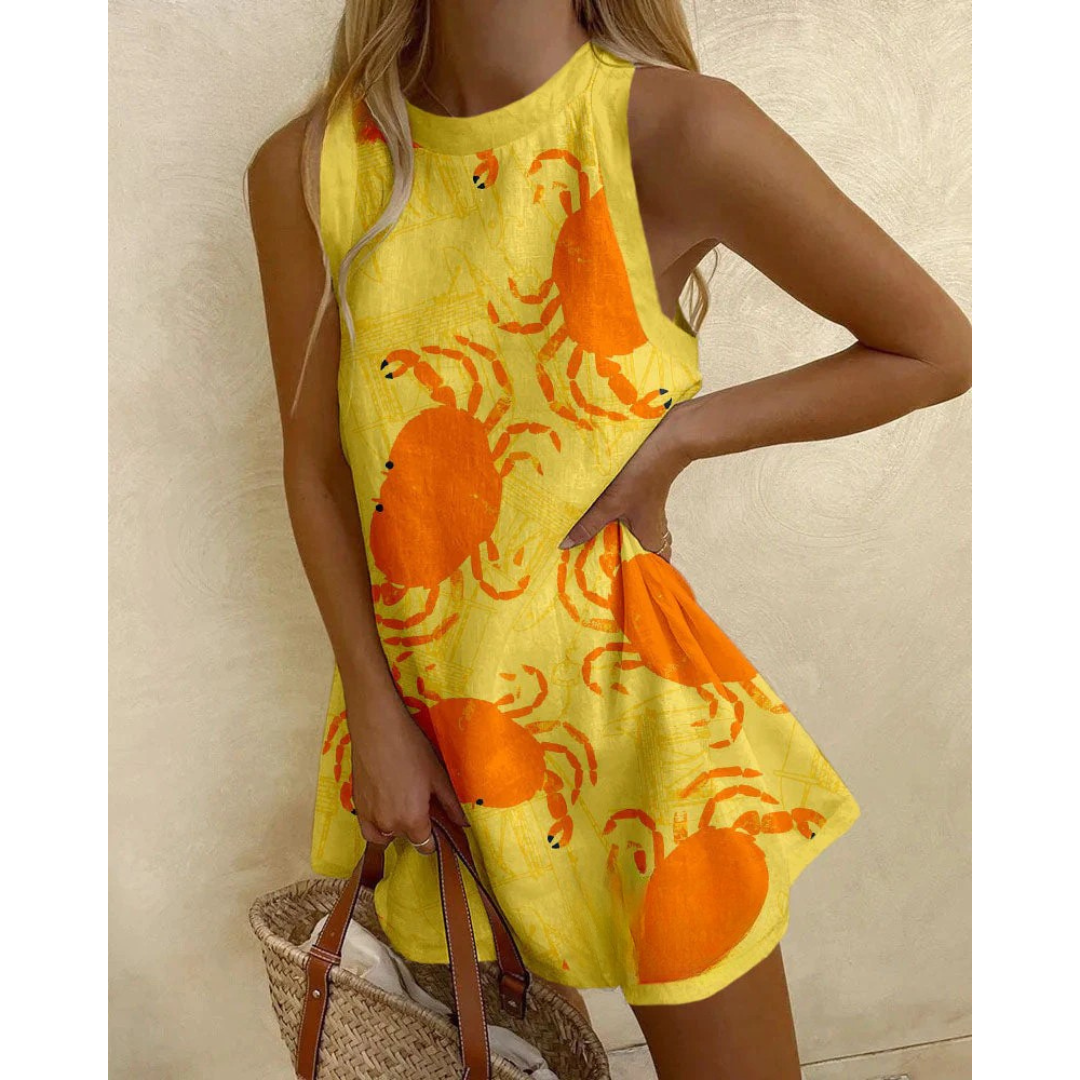 Beatrice™ | Minidress met Krabbenprint