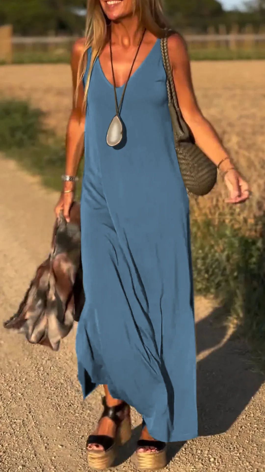 Evelyne - Elegante Lang Jumpsuit Zonder Mouwen