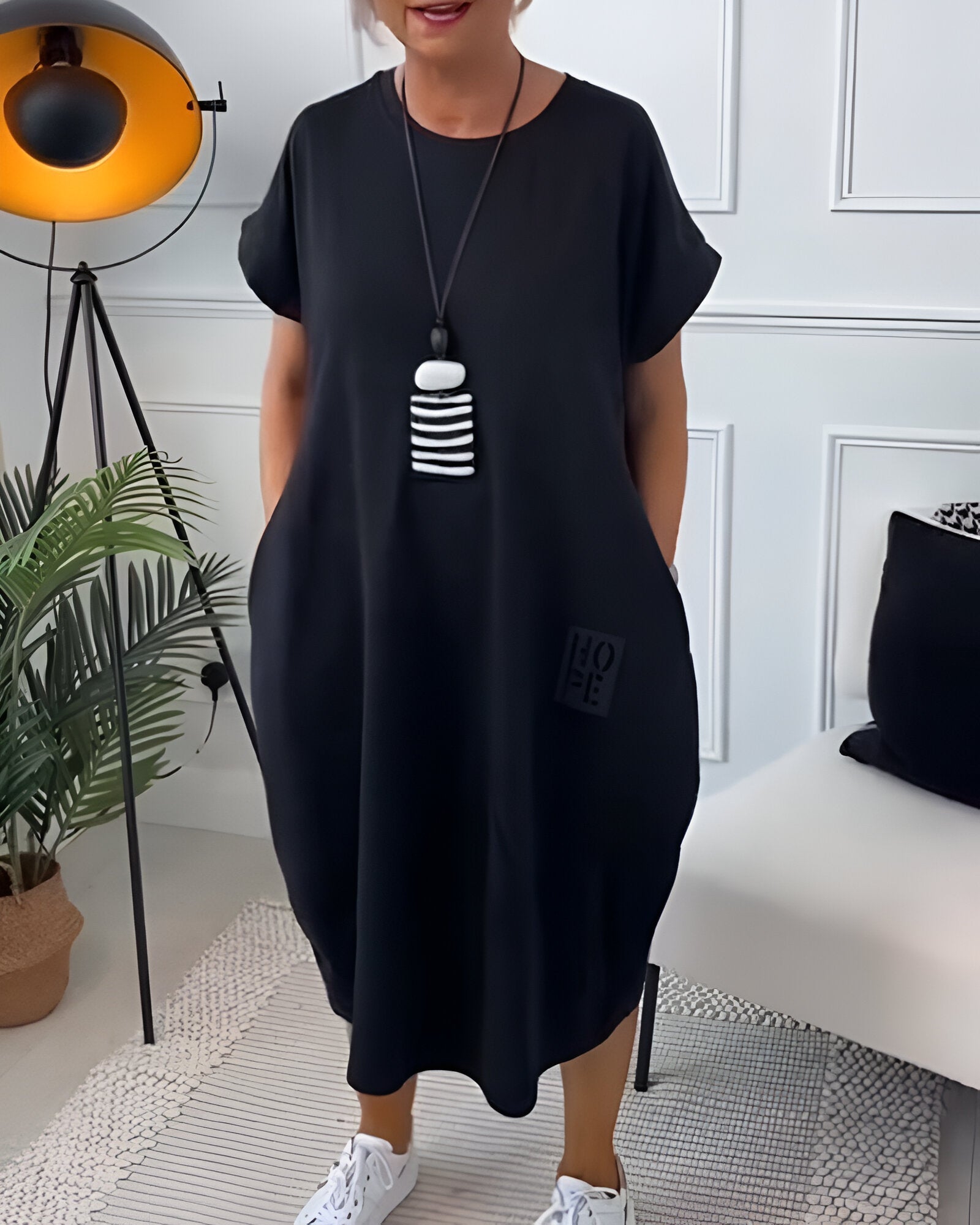 Ineke™ | Comfort Hoodie Jurk – Minimalistisch & Heerlijk Zacht