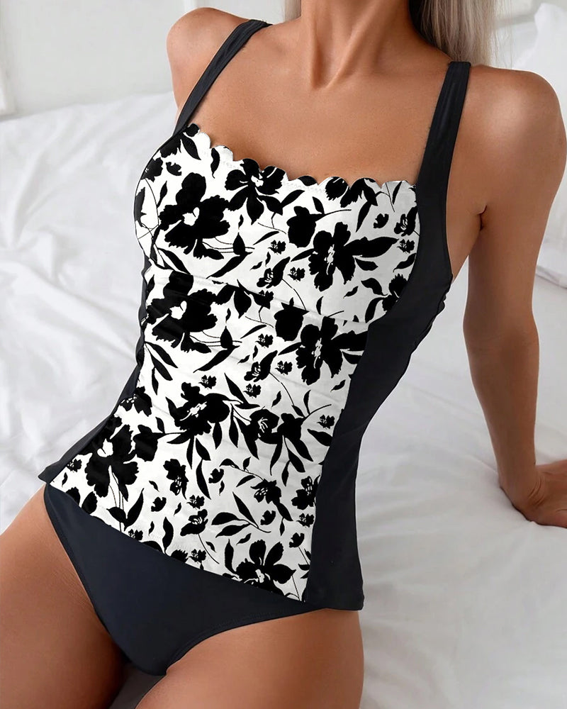 Lyca | Zwart-witte rugvrije tankini | Laatste dag 80% korting!