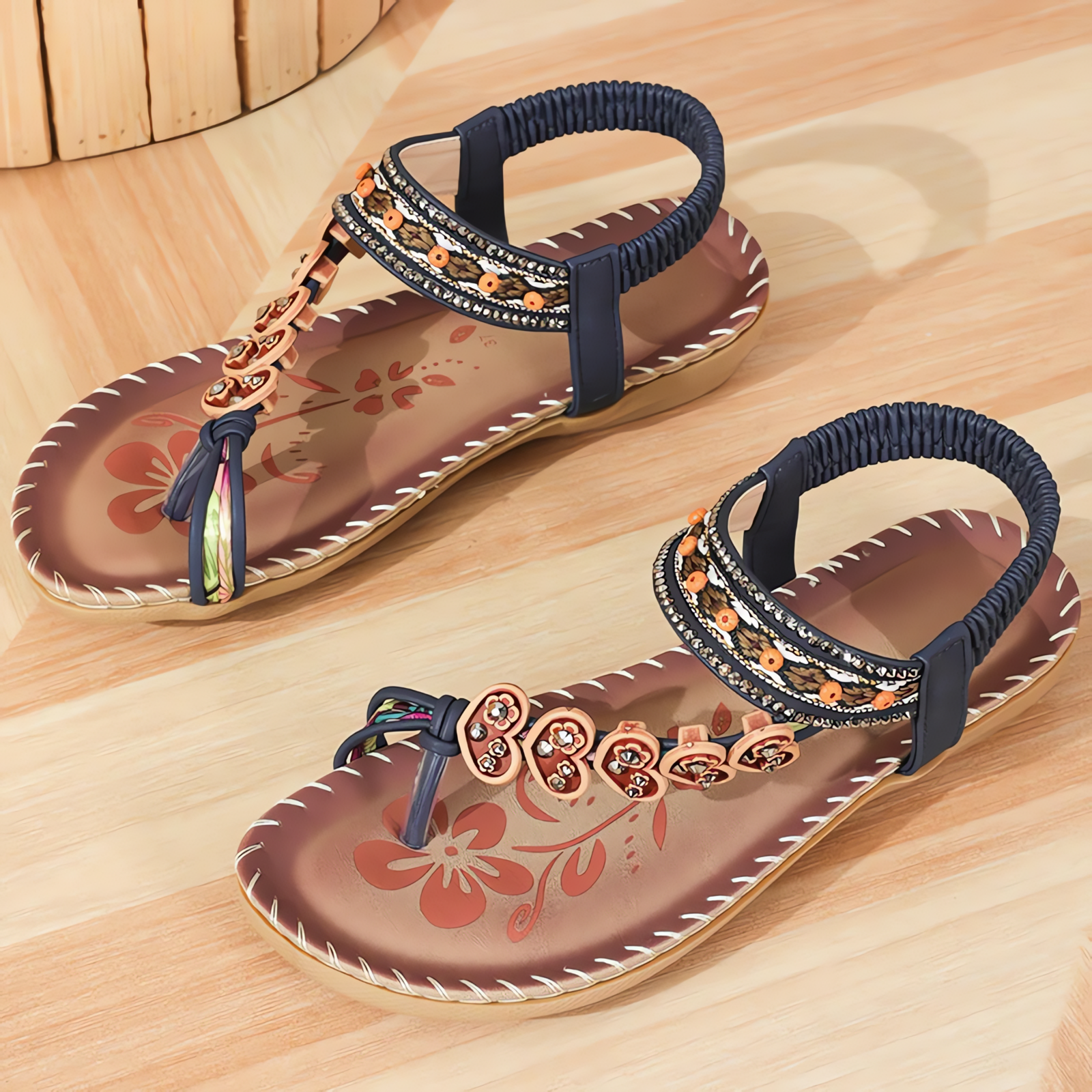 Elisa™ | Zomerse Bohemian Instapsandalen – Licht, Plat en Stijlvol