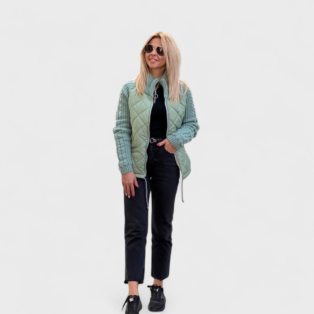 Nora - Dames patchwork gebreide jas