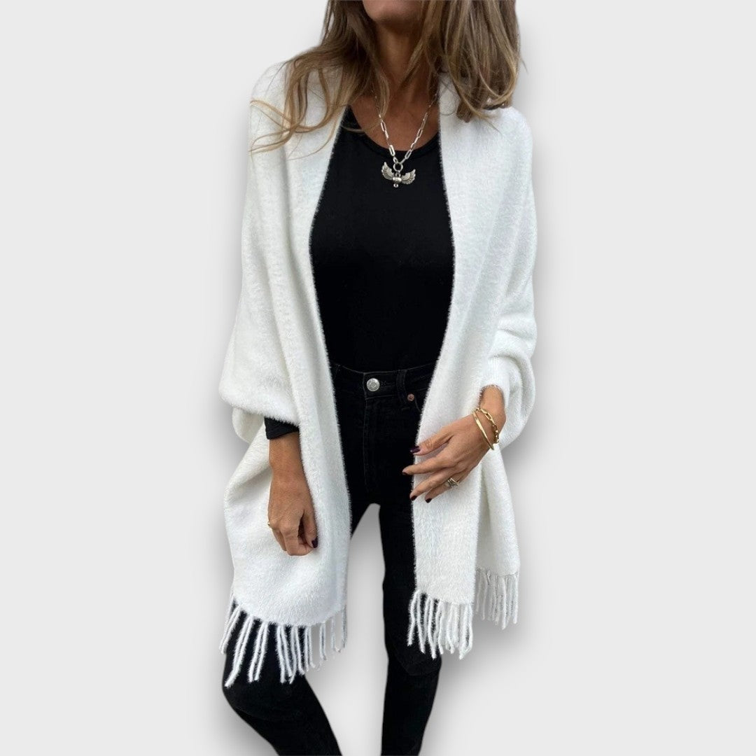 Meliora – Elegante cardigan met franjes