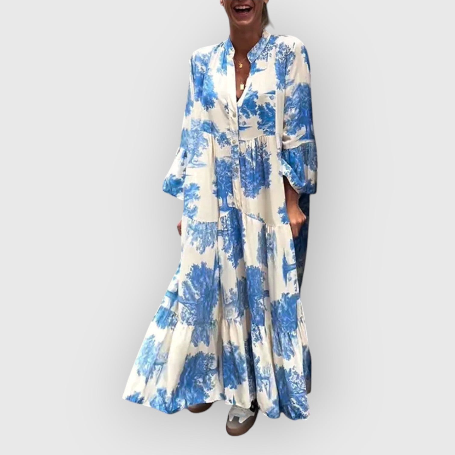 Miron™ | Bloemen Maxi Dress – Elegant, Comfortabel & Eindeloos Vrouwelijk