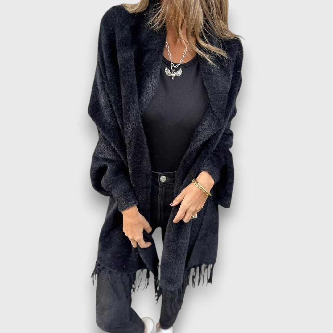 Meliora – Elegante cardigan met franjes
