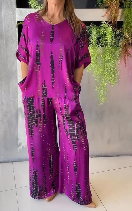 Maelis – Casual Twee-Delig Satin Set