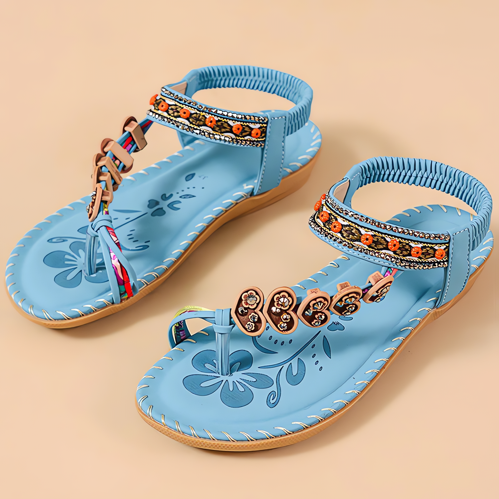 Elisa™ | Zomerse Bohemian Instapsandalen – Licht, Plat en Stijlvol