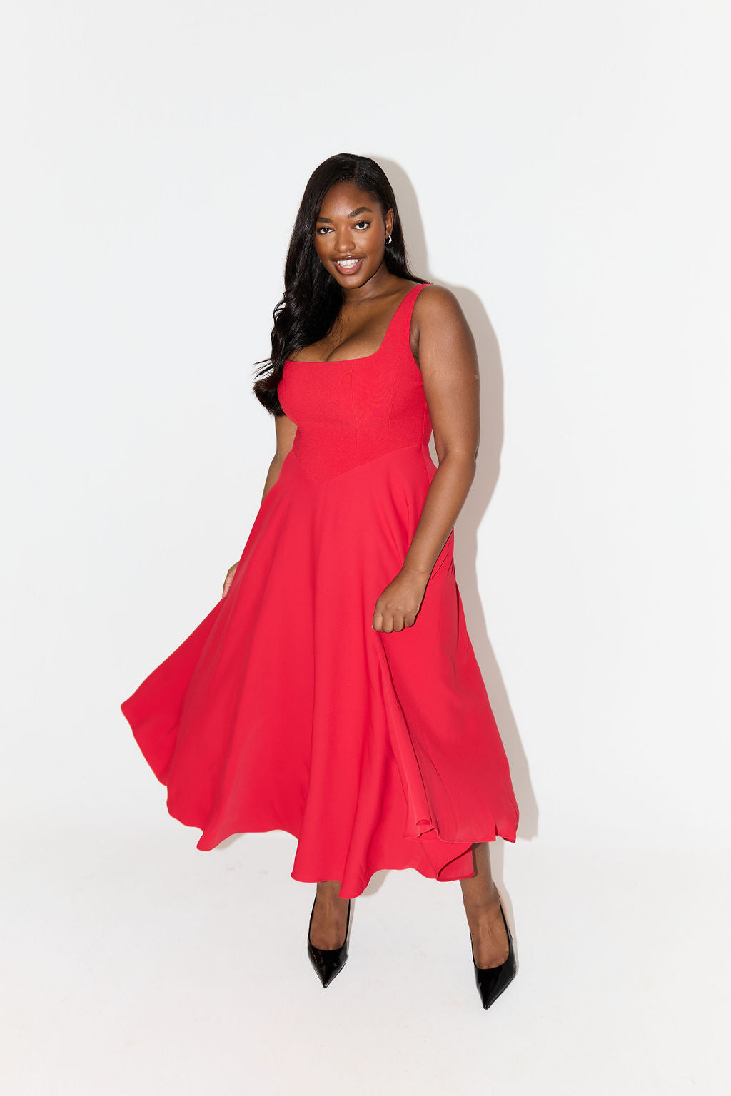 Amelia™ | Tijdloos vloeiend midi-jurk