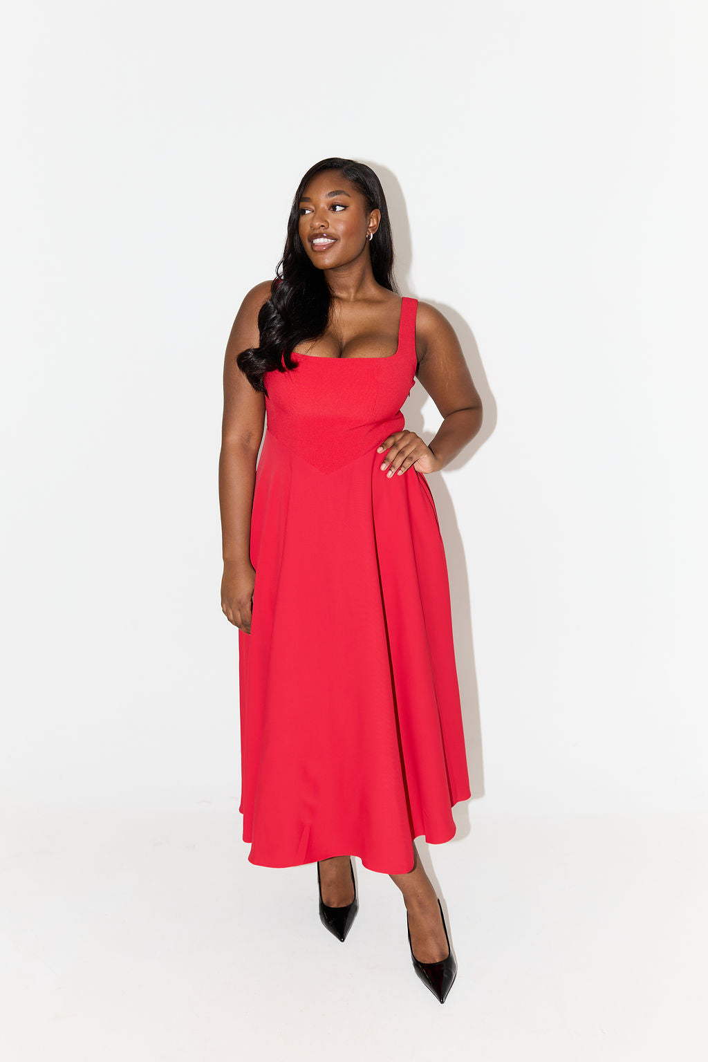 Amelia™ | Tijdloos vloeiend midi-jurk