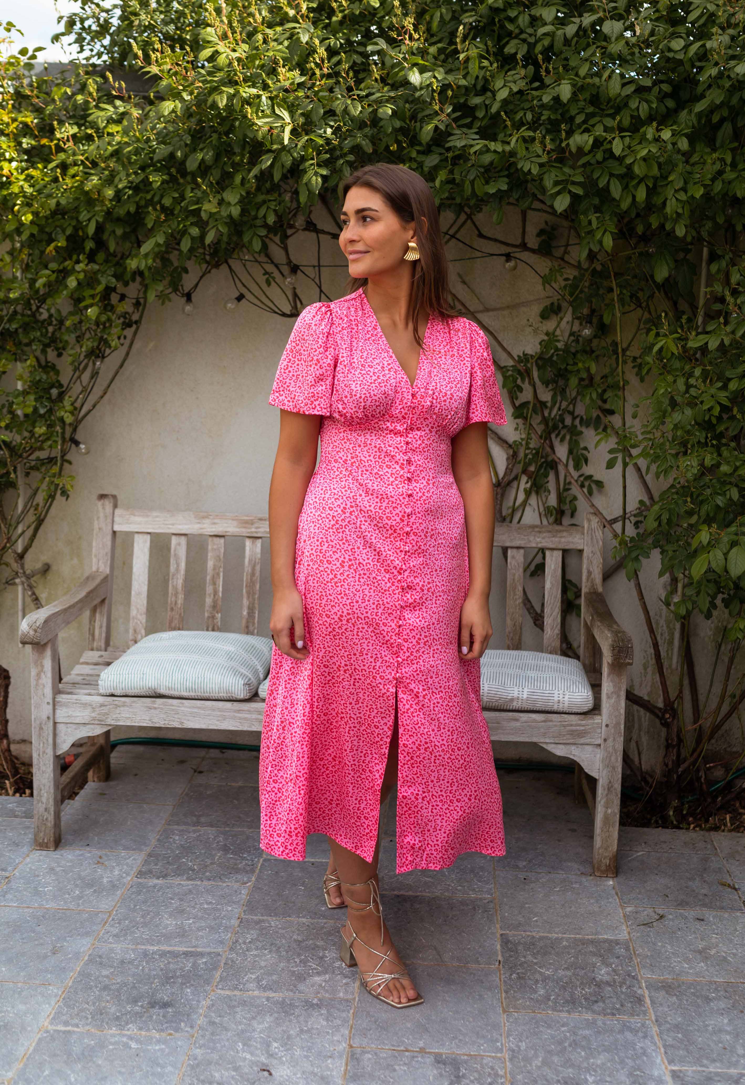 Rosanna™ | Het Luipaard Midi-Jurk