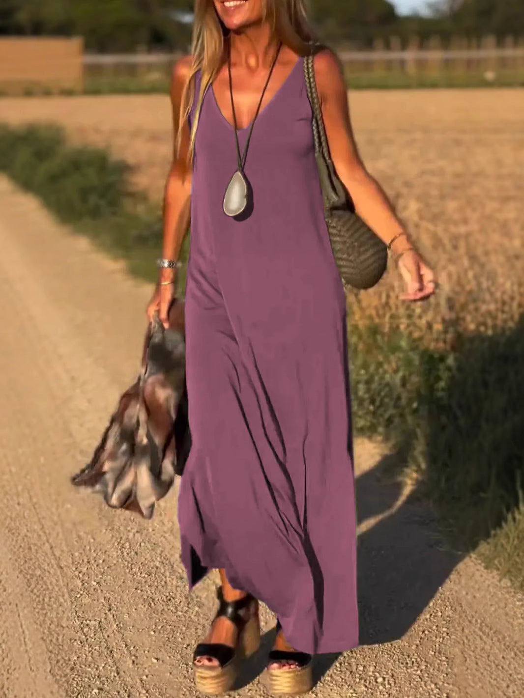 Evelyne - Elegante Lang Jumpsuit Zonder Mouwen